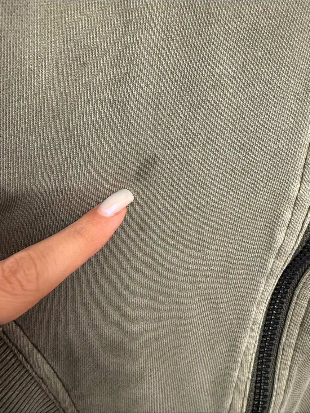 Free People Olive Zip-Up Hoodie